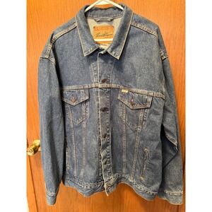 Levi Strauss Signature Mens Denim Jacket Trucker Style Blue Cotton Size 2XL